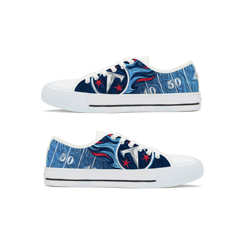 Women's Tennessee Titans Low Top Canvas Sneakers 001 Women's Tennessee Titans Low Top Canvas Sneakers 001
